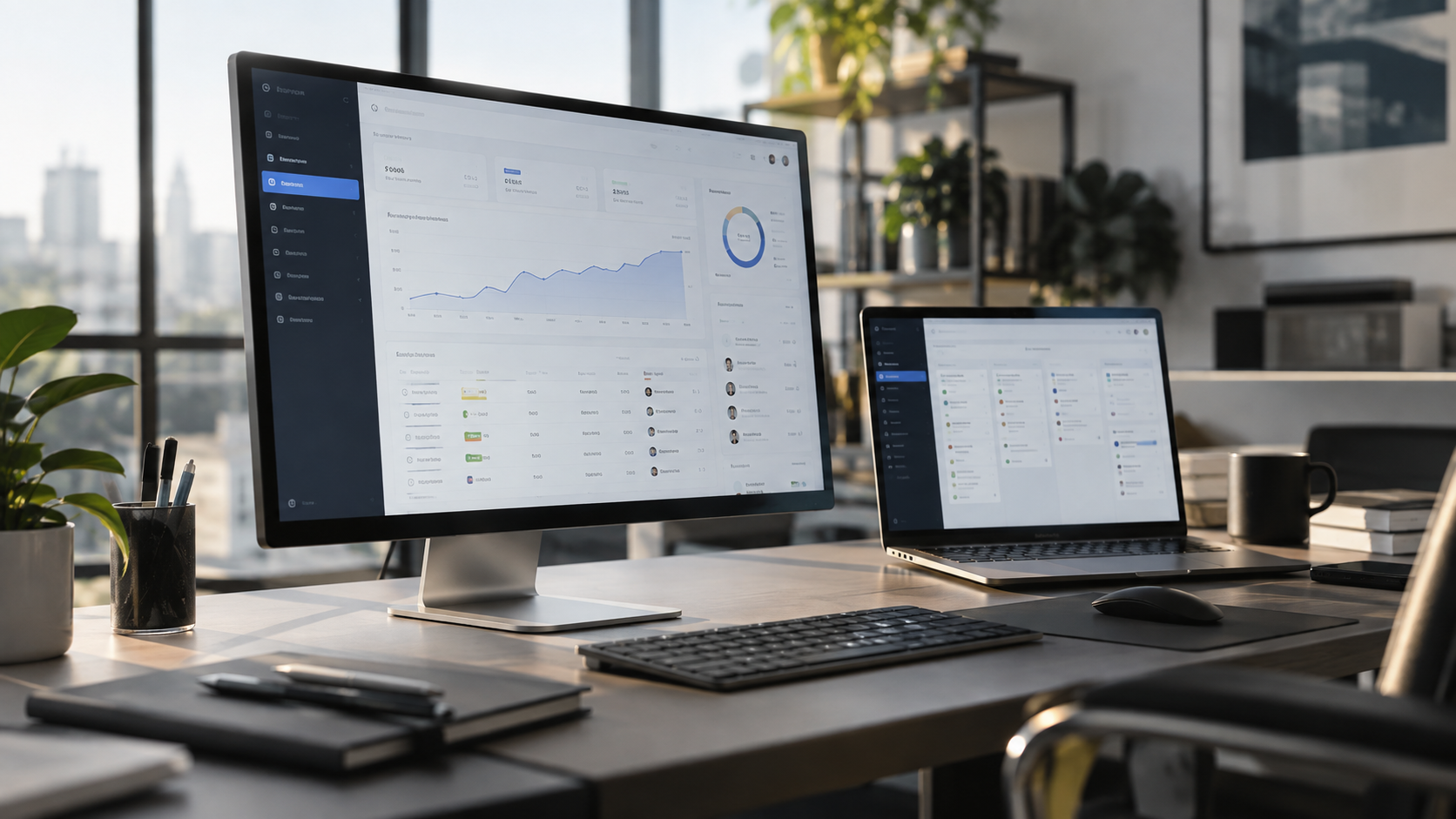 Professionele moderne interface voor maatwerksoftware