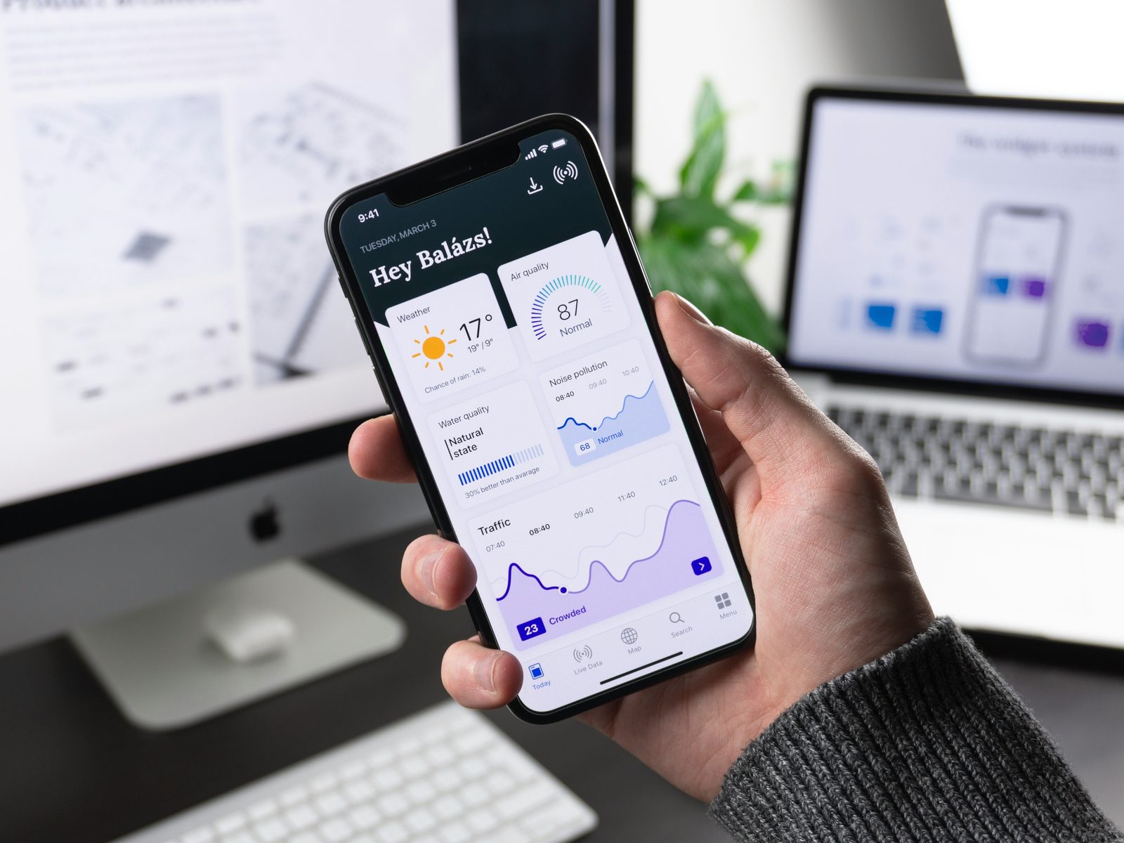 Progressive web app on a smartphone